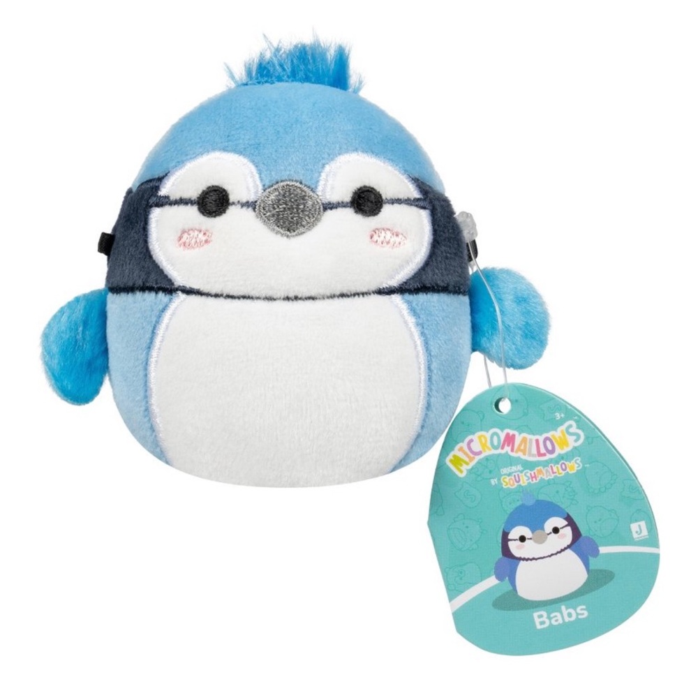 BABS Squishmallows Blue Jay Bird Micromallows 2.5" NWT Plush- S1